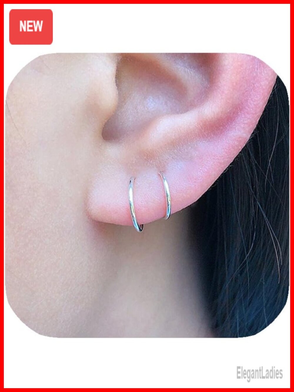 Small Sterling Silver Huggie Hoop Earrings for Women Cartilage Nose